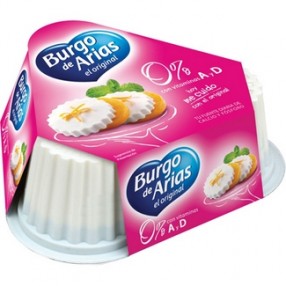 Queso fresco natural 0% mini BURGO DE ARIAS pack 3 envases 75 grs